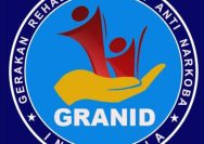 Logo GRANID (Gerakan Rehabilitasi dan Anti Narkotika Indonesia), melambangkan perlindungan, pemulihan, dan gerakan melawan narkoba.