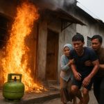 Ilustrasi AI: Situasi evakuasi korban ledakan gas elpiji 3 kg di kawasan Rawa Bebek, Penjaringan, Jakarta Utara.