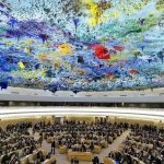 Suasana sidang Dewan HAM PBB di Jenewa dengan ruang pleno utama, tempat Indonesia resmi ditetapkan sebagai Presiden Dewan HAM PBB tahun 2026.