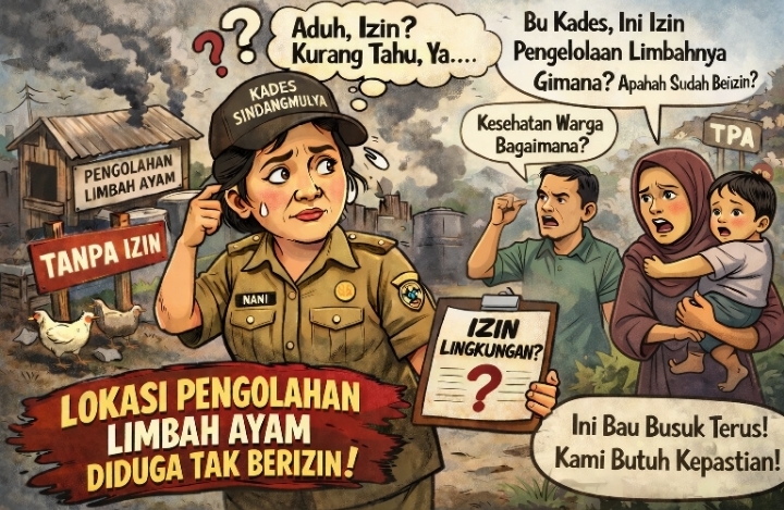 Ilustrasi protes warga soal dugaan limbah ayam tak berizin. © Aris – Redaktur BaraTV