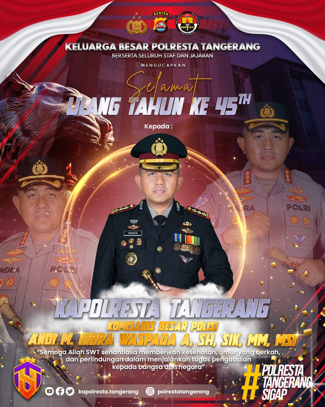 Komisaris Besar Polisi Andi M. Indra Waspada A., SH, SIK, MM, MSI.