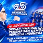 Hj Aida Hubaedah hadir bersama kader PDRI dalam peringatan HUT ke-25 Partai Demokrat sekaligus mempererat silaturahmi