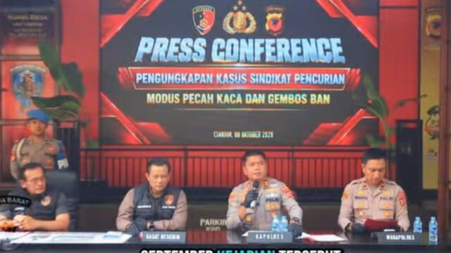Polres Cianjur Ungkap Dugaan Sindikat Pencurian Modus Pecah Kaca dan Gembos Ban, Kerugian Capai Rp4 Miliar