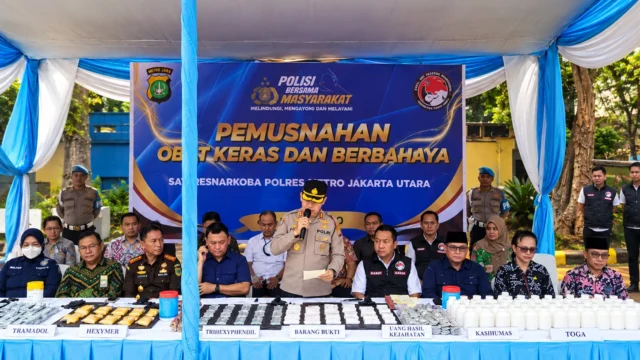 Trihexyphendil, Hexymer, dan Tramadol Dimusnahkan, Sebagian Barang Bukti Disisihkan untuk Pemeriksaan